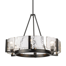 Golden 3164-6 BLK-HWG - Golden Lighting Aenon 6-light Chandelier in Matte Black
